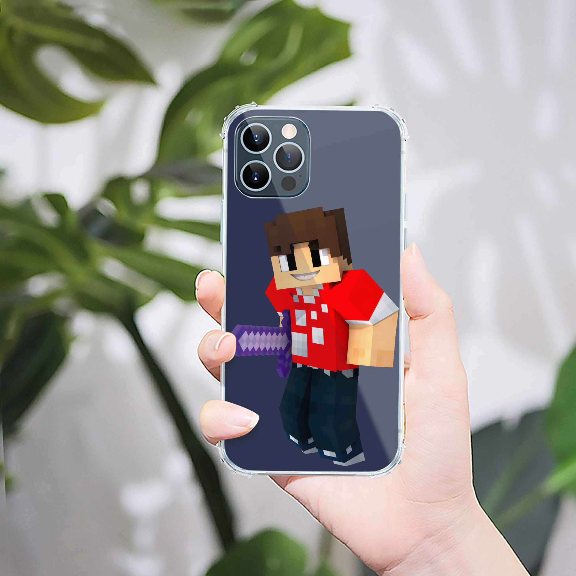 （画像用） マインクラフト ブロックの世界 Minecraft MC Block world 【iPhone 12シリーズ対応】透明スマホケース（クリアソフトケース）